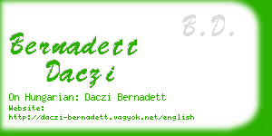 bernadett daczi business card